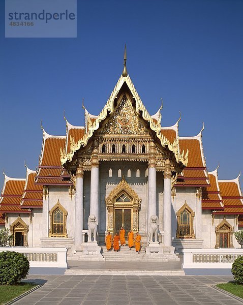 Asien  Bangkok  Urlaub  Landmark  Marmor-Tempel  Mönche  Thailand  Tourismus  Reisen  Urlaub  Wat Benchamabophit