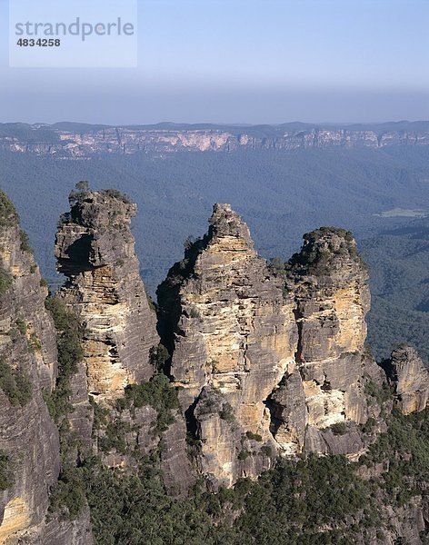 Australien  Blue-Mountains-Nationalpark  Erbe  Urlaub  Katoomba  Landmark  neue südliche Striemen  drei Schwestern  Tourismus  Reisen