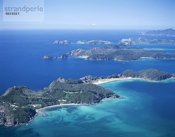 Luftaufnahme  Bay of Islands  Urlaub  Landmark  Neuseeland  Nord-Island  Russell  Tourismus  Reisen  Urlaub