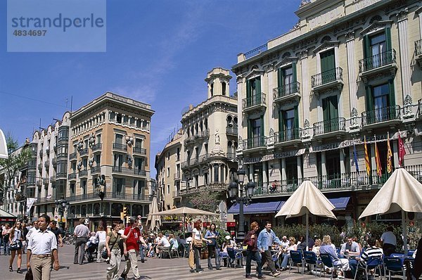 Barcelona  Katalonien  Urlaub  Landmark  Las  Outdoor Cafés  Ramblas  Spanien  Europa  Tourismus  Reisen  Urlaub