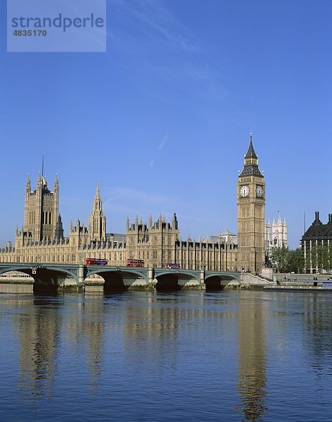 Urlaub Großbritannien London Hauptstadt Reise Sehenswürdigkeit Big Ben England Erbe Houses of Parliament Tourismus