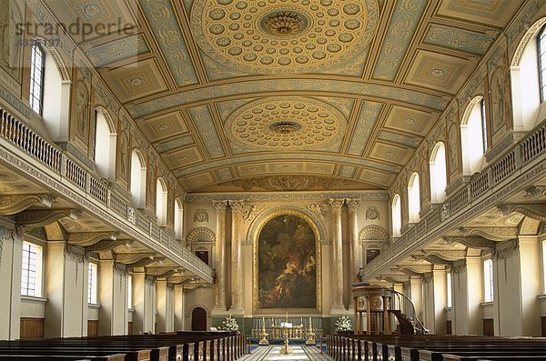 Kapelle  College  England  Deutschland  Großbritannien  Greenwich  Erbe  Urlaub  Interior  Landmark  London  Naval  alte  R