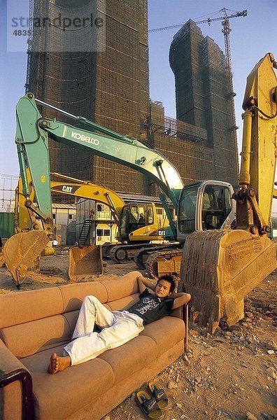 Asien  Baustelle  China  Construction Site  Couch  Diggers  Guandong  Urlaub  Landmark  Provinz  entspannende  Shenzhen  Sofa