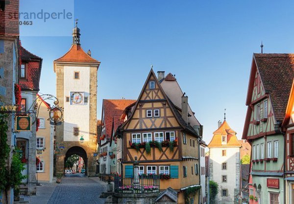 Deutschland  Bayern  Franken  Blick auf Rothenburg ob der Tauber