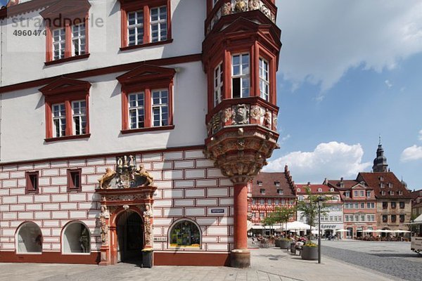 Deutschland  Bayern  Franken  Oberfranken  Blick auf den Coburger Erker im Rathaus