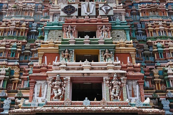 Indien  Südindien  Tamil Nadu  Srivilliputtur  Gopuram von srivilliputhur vadapadrasayi Tempel