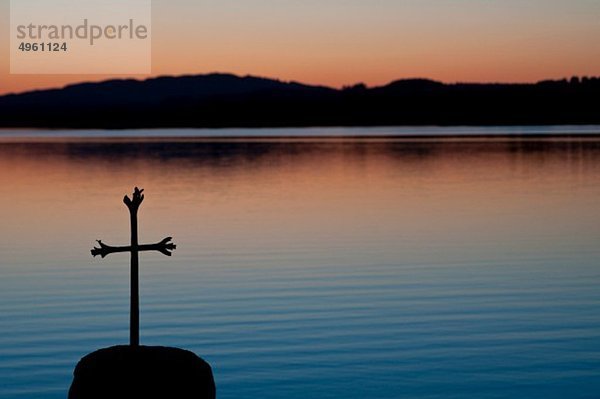 Deutschland  Bayern  Murnau  Sonnenuntergang am Staffelsee