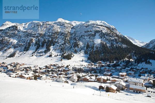 Österreich  Vorarlberg  Blick auf das Skigebiet