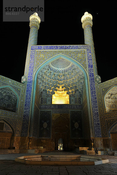 Iran  Isfahan  Shah-Moschee in der Nacht  UNESCO Weltkulturerbe-Liste
