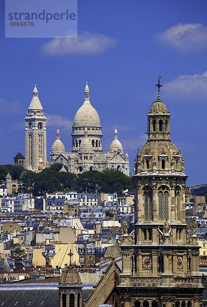 Europa  Frankreich  Paris  Skyline von Montmartre