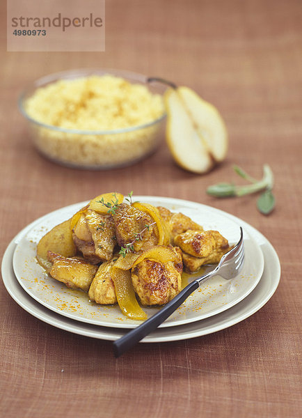 Curry Huhn und Birne