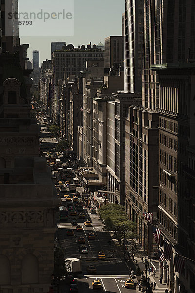 Eine Straße in Manhattan  Hochwinkelansicht