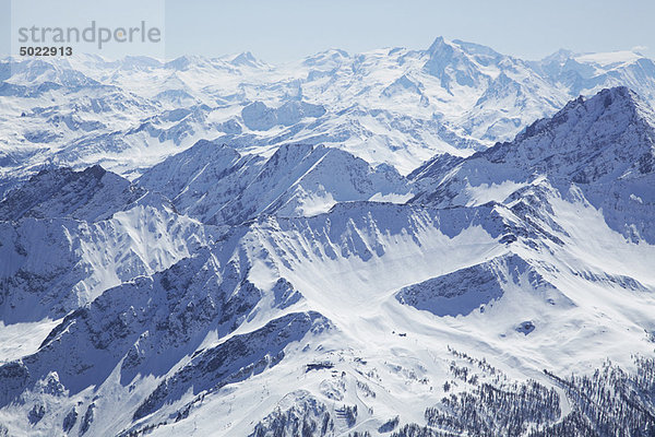 Berg  bedecken  Ansicht  Luftbild  Fernsehantenne  Schnee