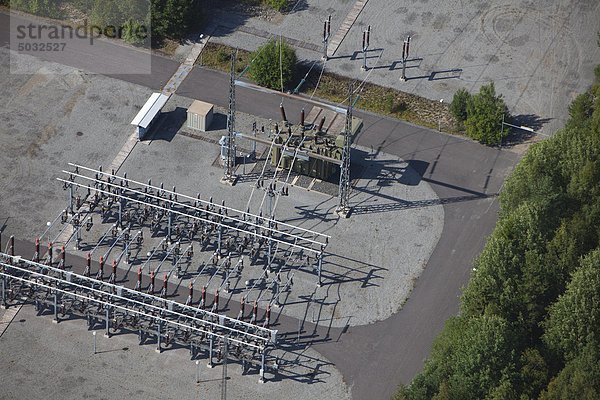 Luftbild von Elektrizität Umspannwerk