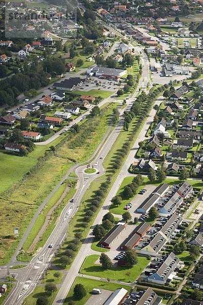 Luftbild der kleinen Stadt