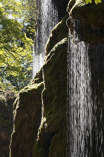 Deutschland  Bayern  Oberbayern  Blick auf den Schleierfaelle-Wasserfall am Ammerfluss