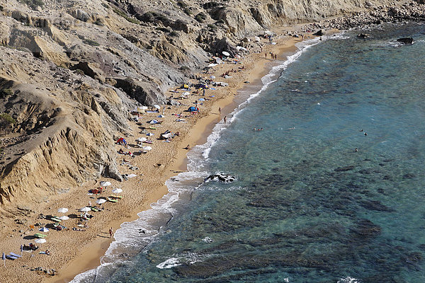 Griechenland  Kreta  Matala  Blick auf den Strand von Kokkinos Ammos