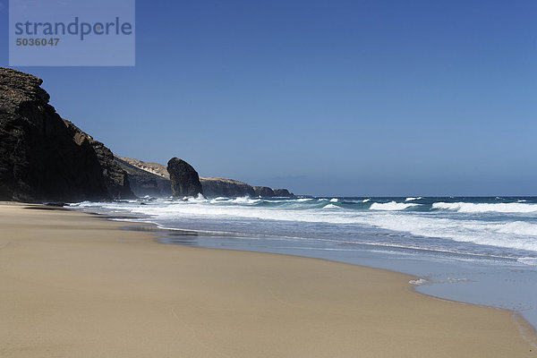 Spanien  Kanarische Inseln  Jandia  Roque del Moro  Playa de Cofete  Blick auf den Strand