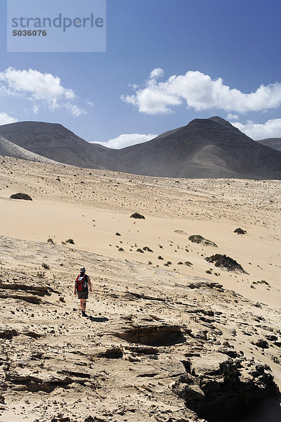 Spanien  Kanarische Inseln  Fuerteventura  Jandia  El Jable  Barlovento  Wandern durch die Sanddüne