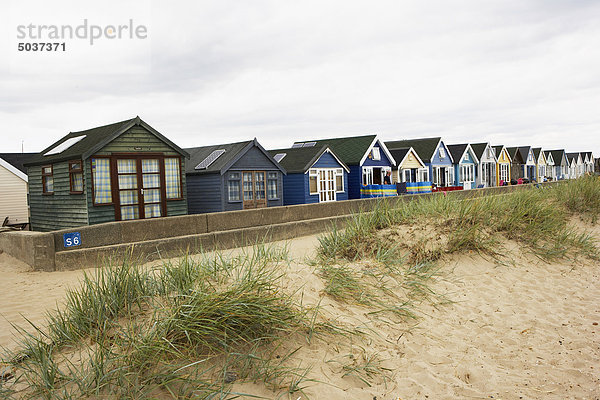 Hengistbury Head beach huts  Bournemouth  Dorset  England