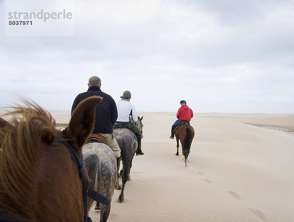 Südliches Afrika Südafrika Strand Sand reiten - Pferd Einsamkeit Düne