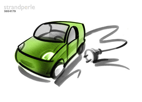Elektroauto mit Elektrokabel und Stecker