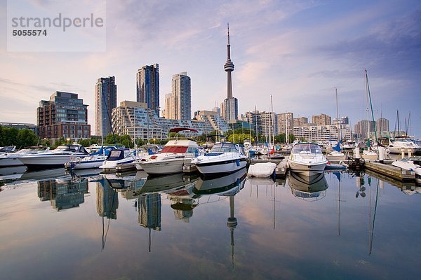 Toronto Skyline-Blick vom Harbourfront Marina  Toronto  Ontario  Kanada