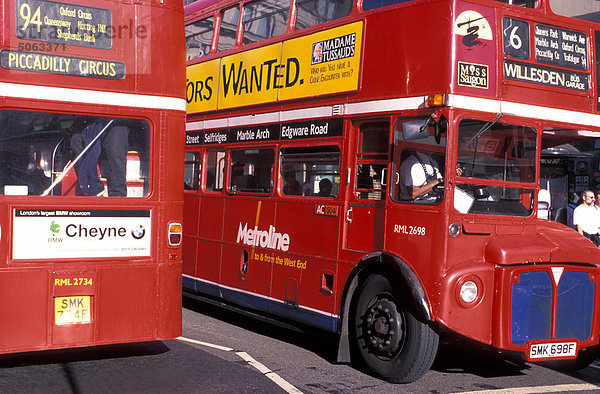 Vereinigtes Königreich  England  London  red bus