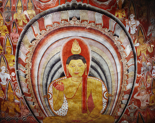 Dambulla  Sri Lanka Wandmalerei an Decke