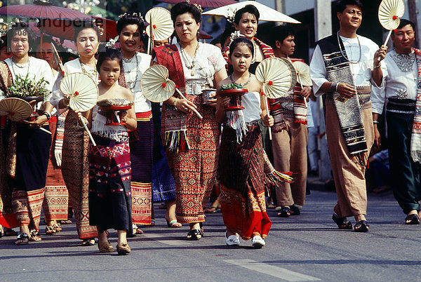 Northern People in Lanna Kostümen  Lampang  Thailand.