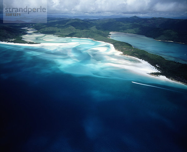 Australien  Queensland  Luftaufnahme von 9 km langen whitehaven Beach auf Whitsunday Island