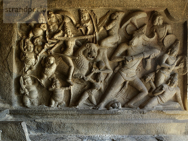 Mahishamardini Höhle  Pallava Dinasty  VII Cent  Mamallapuram  Madras  Indien  Mamallapuram  Tamil Nadu