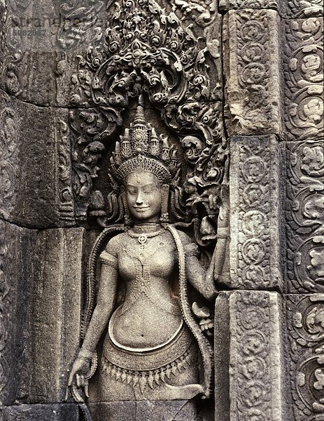 Die Bayon Tempel Detail (späten 12. Jahrhundert-frühen 13)  Angkor Thom  Angkor  Kambodscha