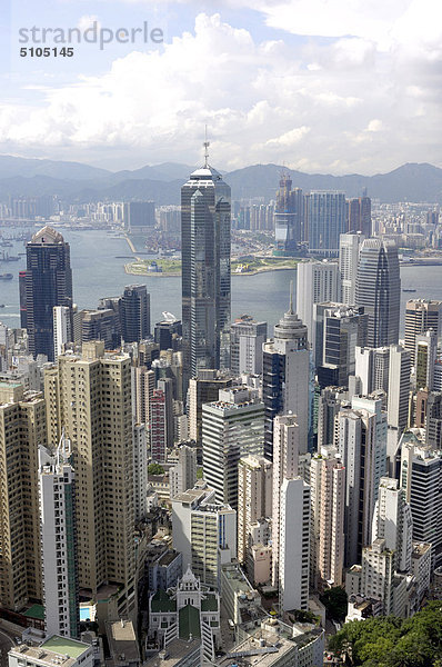 China  Hong Kong  Skyline vom Victoria peak