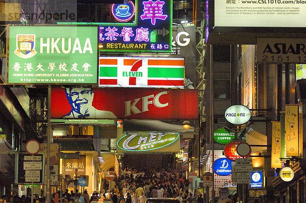 Asien  China  Hong Kong  Neon-Lichter
