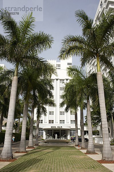 USA  Florida  Miami  South Beach Beach. Royal Palm Hotel Art Deco district