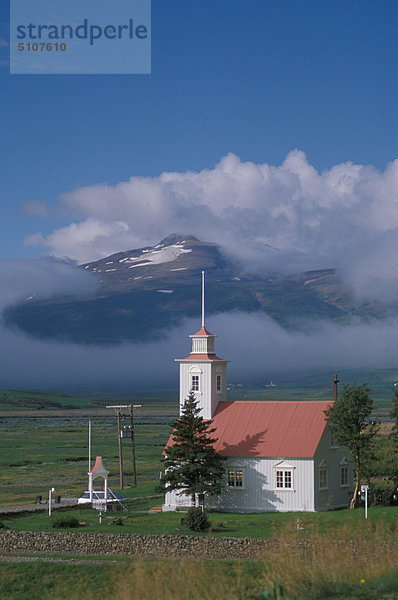 Island  Fjord Eyjafjordur Kirche Laufás