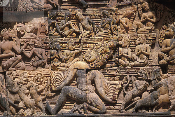 Kambodscha  Siem Reap. Bas-Relief an der Banteay Srei