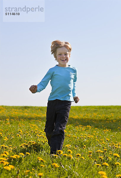 Blume  Junge - Person  rennen  Feld