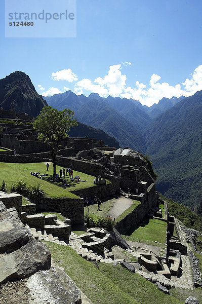 Peru  Cuzco Bereich  Crow Valley  Machu Picchu Inka Ruinen