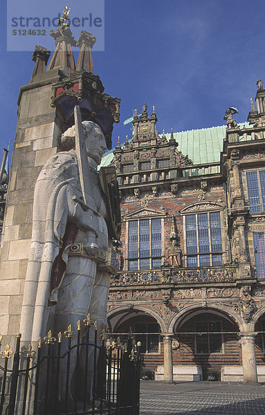 Deutschland  Bremen  die alte Stadt  Marktplatz  Roland-statue
