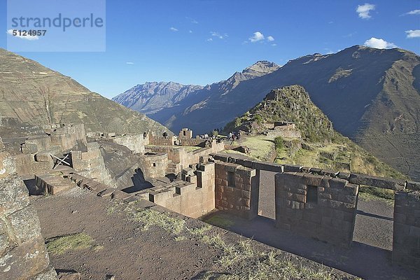Peru  Cuzco  Pisac Stadt Ruinen