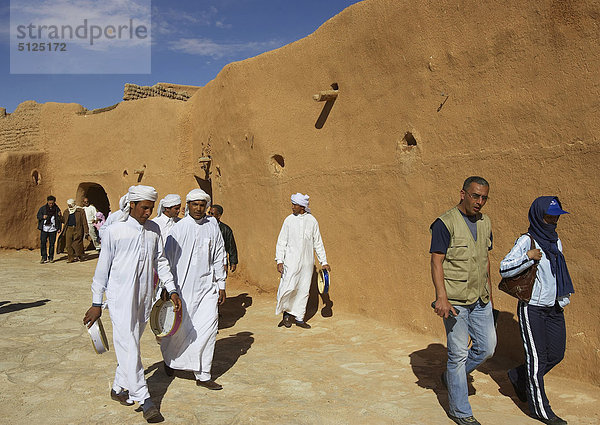 Afrika  Algerien  Sahara  eine Fläche  Bou Kais Dorf  die Tür befestigte Dorf