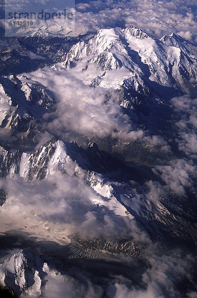 Alpen Ansicht Luftbild Fernsehantenne Aostatal Italien