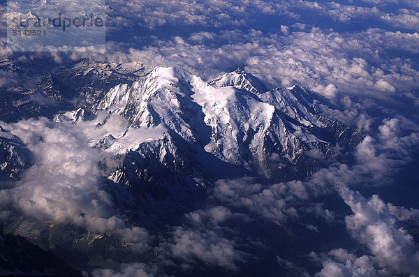 Alpen Ansicht Luftbild Fernsehantenne Aostatal Italien