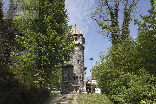 Deutschland  Bayern  Oberbayern  Landsberg am Lech  Blick auf den Mutterturm