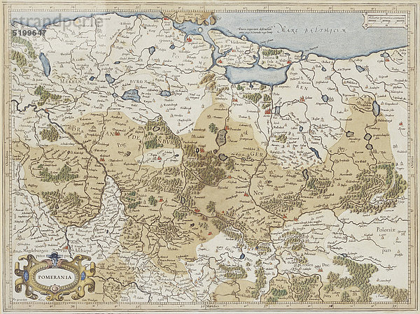 Historische Landkarte von Pommern