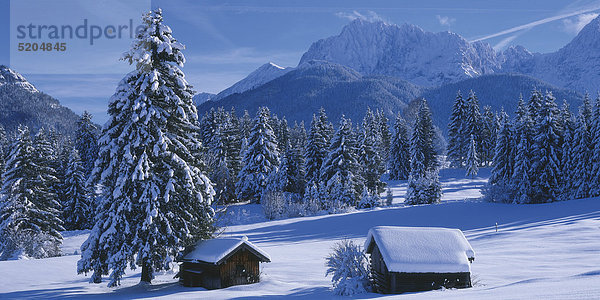 Winterlandschaft  Karwendelgebirge  Werdenfels  Bayern  Deutschland