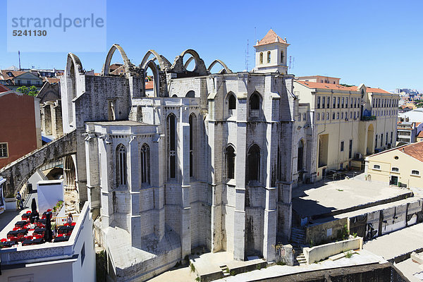 Europa  Portugal  Lissabon  Blick auf das Kloster Igreja do Carmo