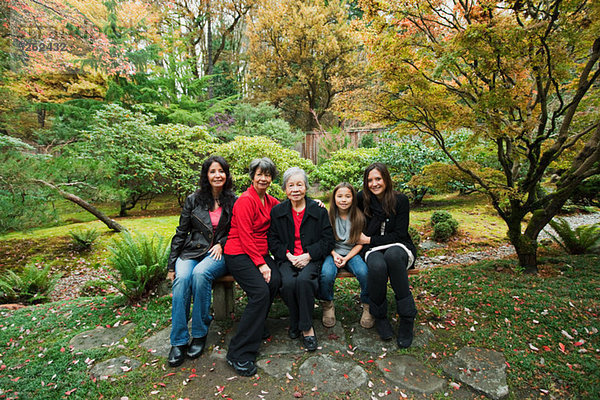 Multi Generation Family sitting in park